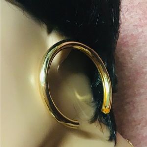 💋Big Stud Earrings Cricle Gold Color Round Metal